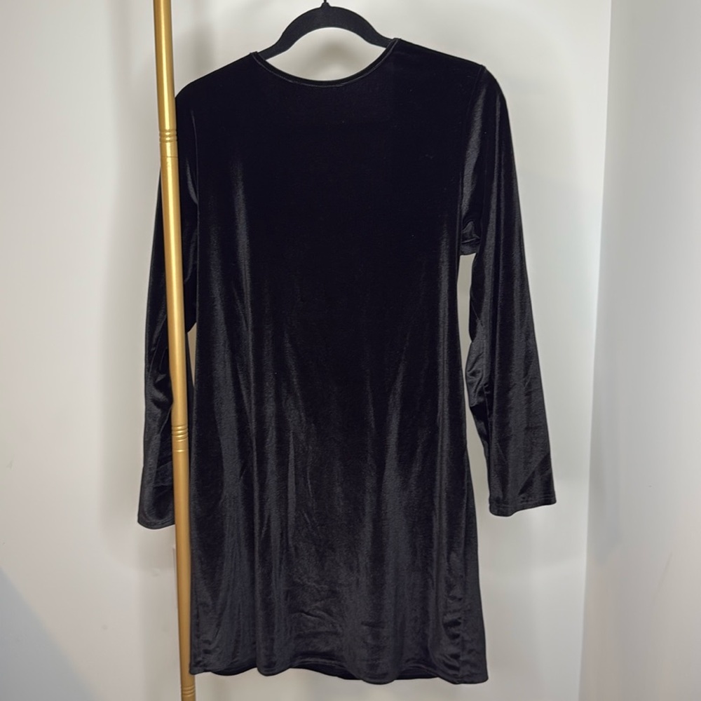 Beautiful black velvet low back dress. Worn once.
